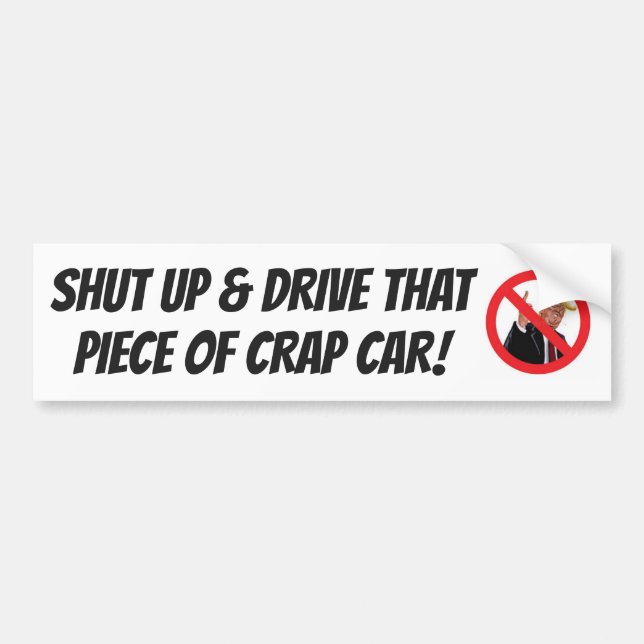 PEGATINA PARA COCHE BLABBER-MOUTH-TEXTERS BUMPER STICKER "APAGADO..." (Frente)