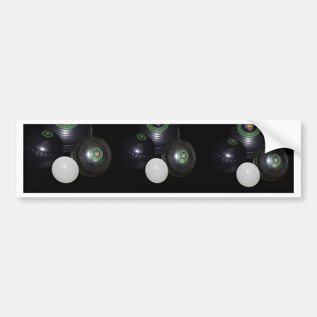 Pegatina Para Coche Black And White Lawn Bowls Pattern, (Frente)
