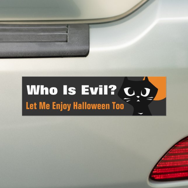 Pegatina Para Coche Black Cat Halloween Bumper Sticker (en coche)