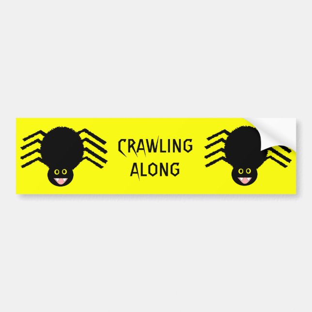Pegatina Para Coche Black Spider CRAWLING ALONG Bumper Sticker (Frente)