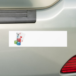 Pegatina Para Coche Blackjack con fichas de póquer