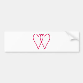 Pegatina Para Coche Blanco de 2 corazones junto los regalos de Zazzle 