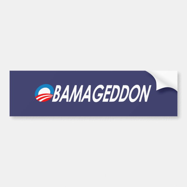 Pegatina Para Coche Blanco de Obamageddon (Frente)