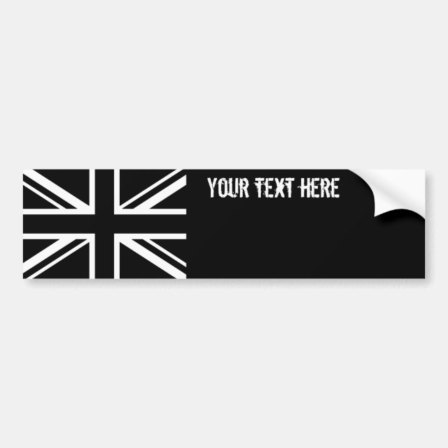Pegatina Para Coche Blanco del negro de la bandera de Inglaterra (Frente)