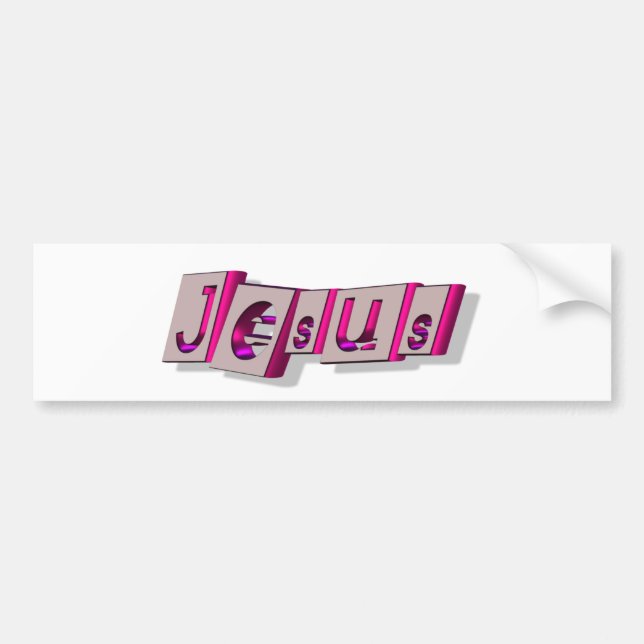 Pegatina Para Coche Bloque Fushia. de Jesús (Frente)