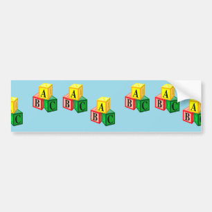 Pegatina Para Coche bloques de alfabeto abc