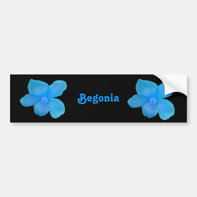 Pegatina Para Coche Blue Begonia Customizable Bumper Sticker (Frente)