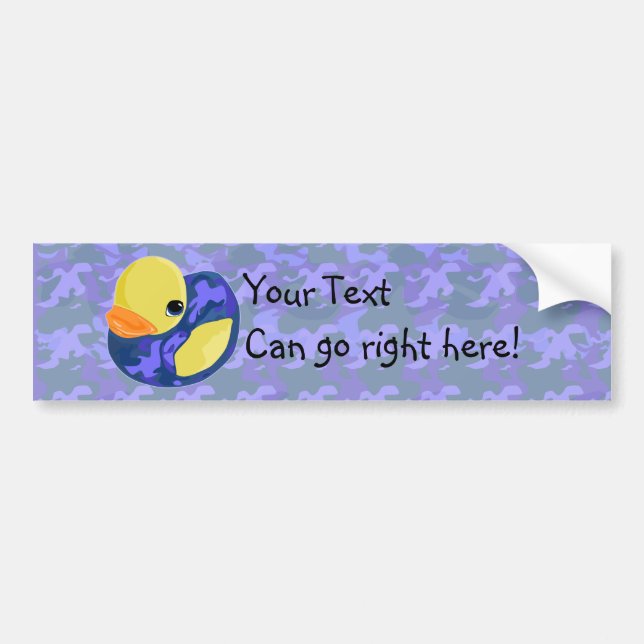 Pegatina Para Coche Blue Camo Rubber Ducky (Frente)