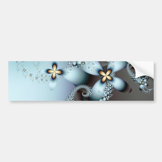 Pegatina Para Coche Blue Gold Cute Abstract Floral (Frente)