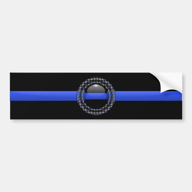 Pegatina Para Coche Blue Line fino (Frente)