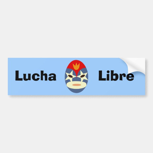 Pegatina Para Coche Blue Lucha Libre Mask (Frente)