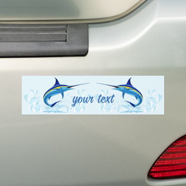 Pegatina Para Coche Blue Marlin Jumping out of Ocean (en coche)