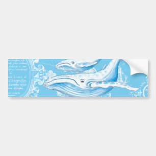 Pegatina Para Coche Blue Whales Family