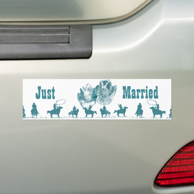 Pegatina Para Coche Bluestone Teal Western Horse Ranch Farm Wedding (en coche)