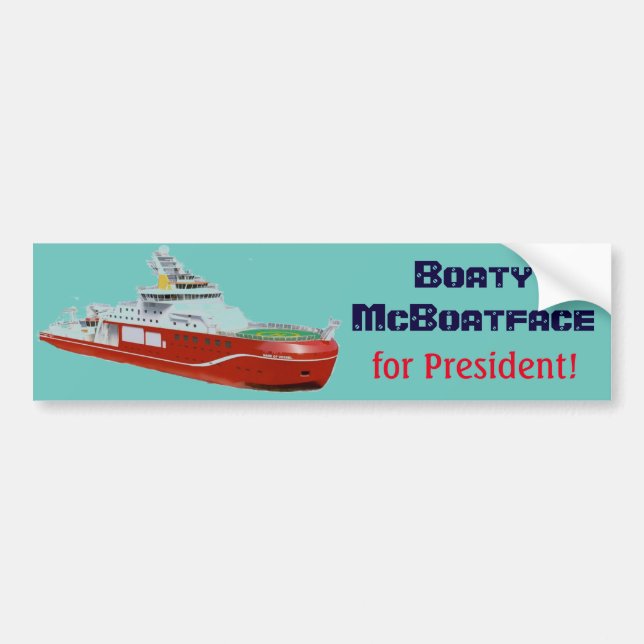 Pegatina Para Coche ¡Boaty McBoatface para el presidente! (Frente)