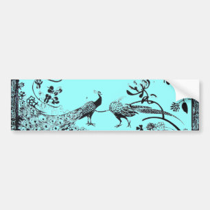 Pegatina Para Coche BODA LOVE BIRDS negro y azul