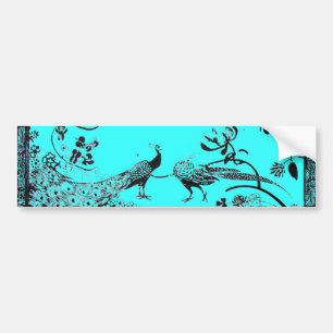 Pegatina Para Coche BODA LOVE BIRDS negro y azul