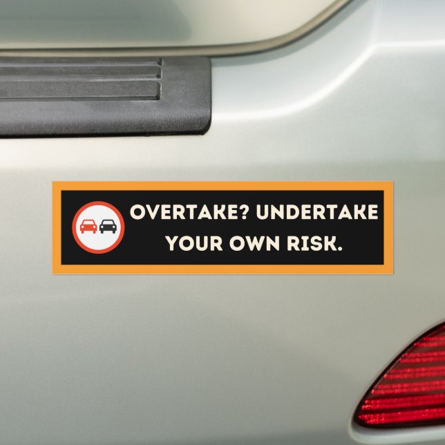 Pegatina Para Coche Bold Edgy Overtaking Warning Bumper Sticker (en coche)