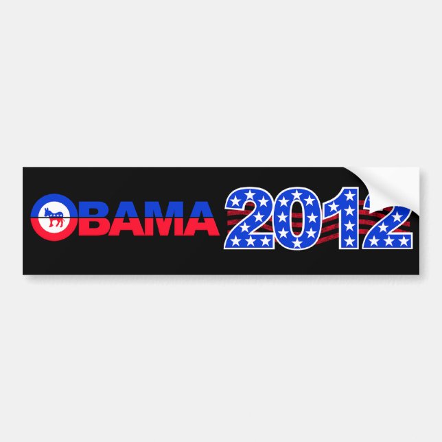 Pegatina Para Coche Bompersticker de OBAMA 2012 (Frente)