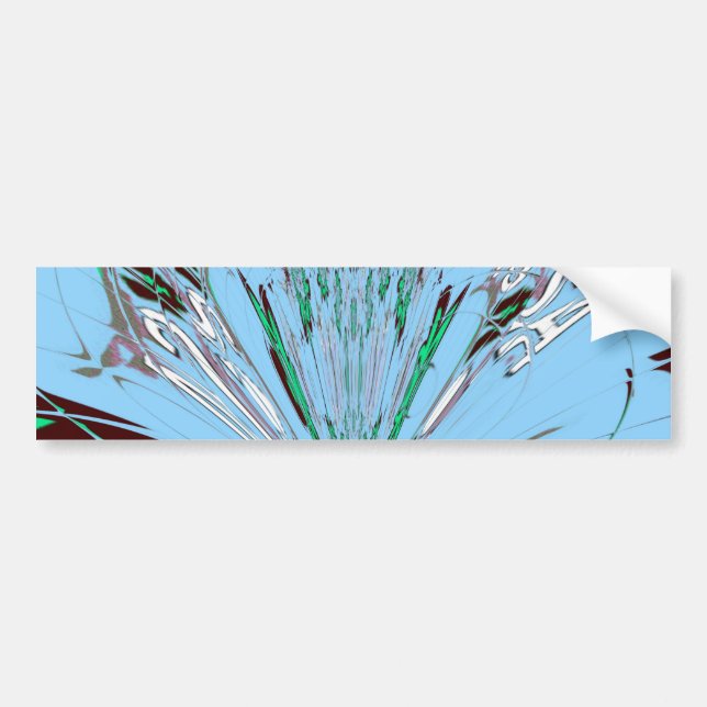 Pegatina Para Coche Bonito Aqua Blue Amazon Floral Motif Art (Frente)