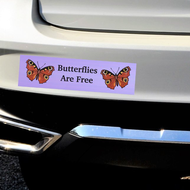 Pegatina Para Coche Bonito Vivid Monarch Butterfly Purple (two pretty monarch butterflies in Autumn colours on purple bumper sticker for your car.)