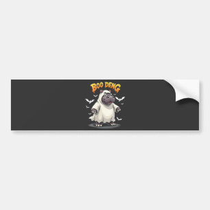 Pegatina Para Coche Boo Deng Ghost Baby Pygmy Hippo Moo Deng Halloween