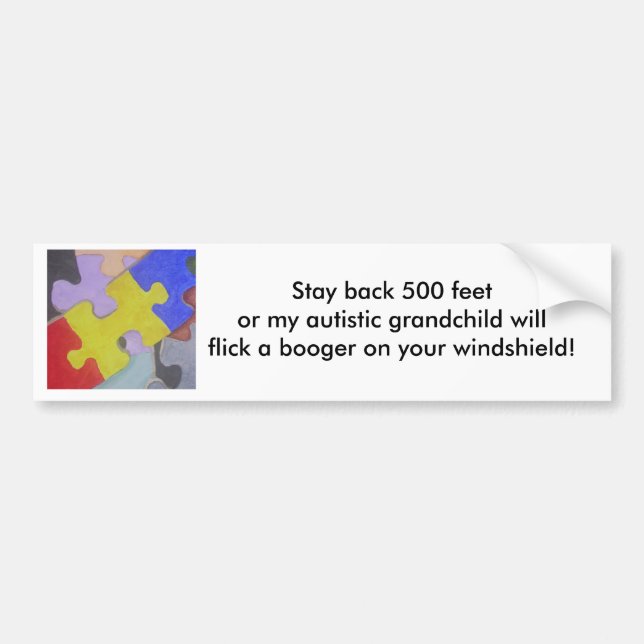 Pegatina Para Coche Booger 2 del autismo (Frente)