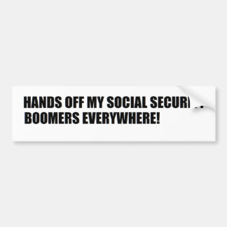 PEGATINA PARA COCHE BOOMERS SAY HANDS OFF SOCIAL SECURITY