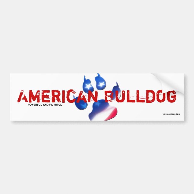 Pegatina Para Coche Bordador American Bulldog (Frente)