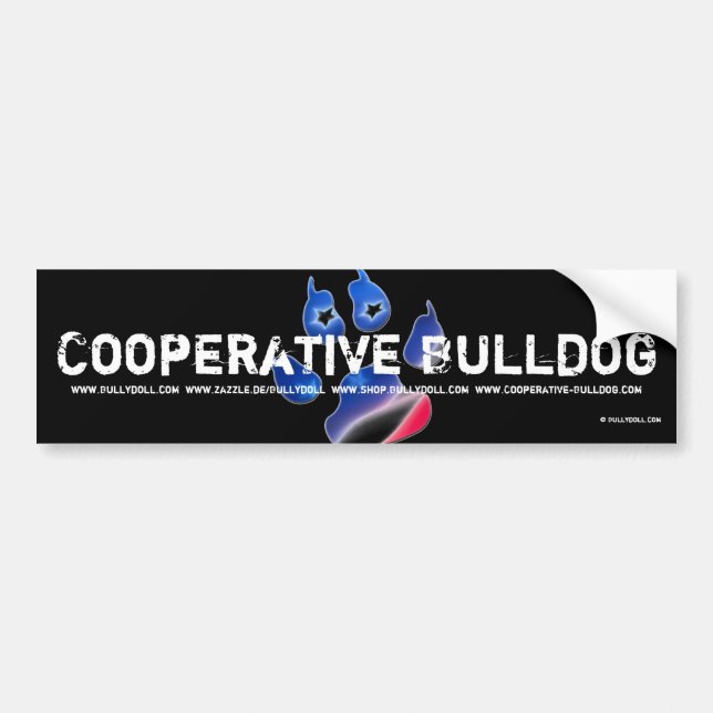 Pegatina Para Coche Bordador Cooperative bulldog (Frente)