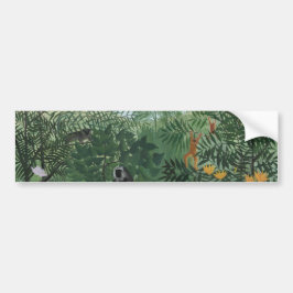 Pegatina Para Coche Bosque tropical con simios y serpientes (Rousseau)