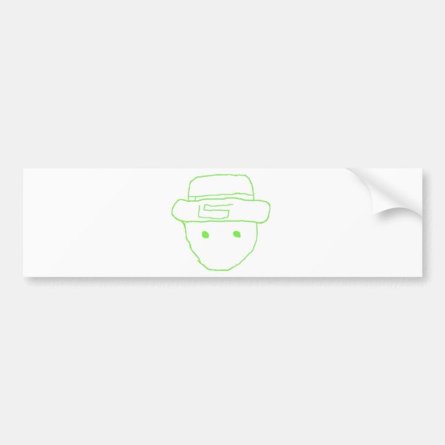 Pegatina Para Coche Bosquejo del aficionado del Leprechaun (Frente)