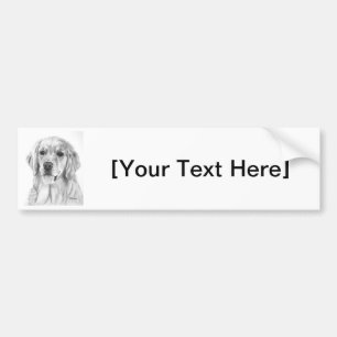 Pegatina Para Coche Bosquejo del golden retriever