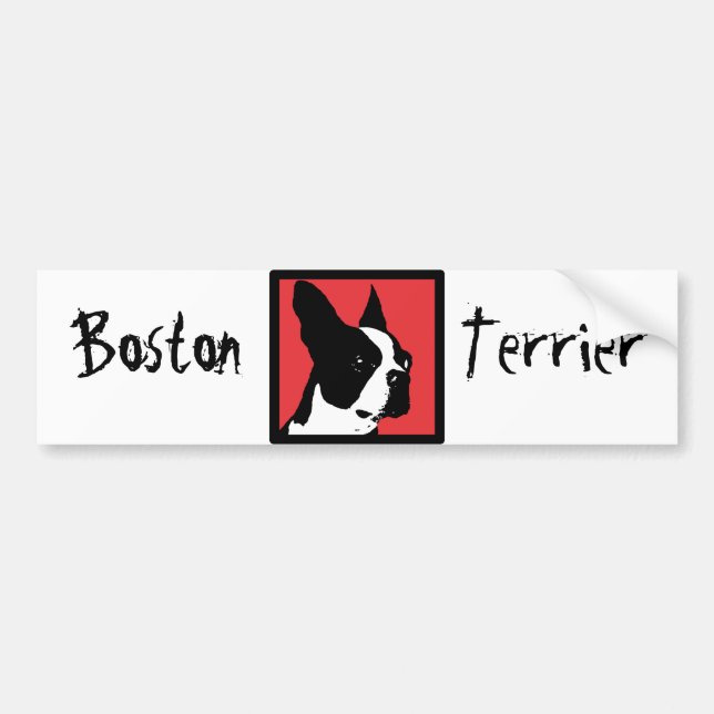 Pegatina Para Coche Boston Terrier (Frente)