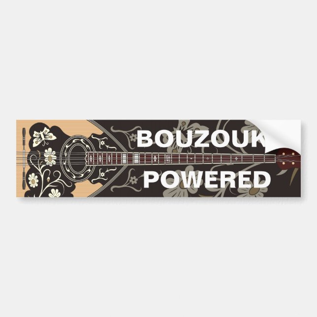 Pegatina Para Coche Bouzouki Powered (Frente)