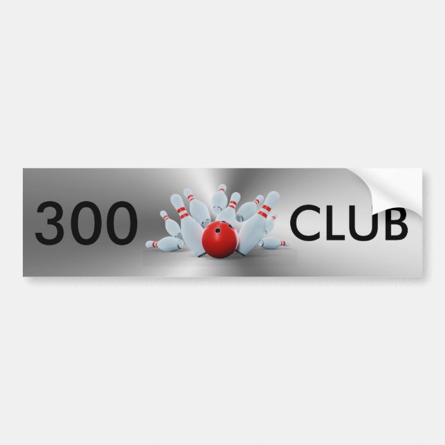Pegatina Para Coche Bowling 300 Club (Frente)