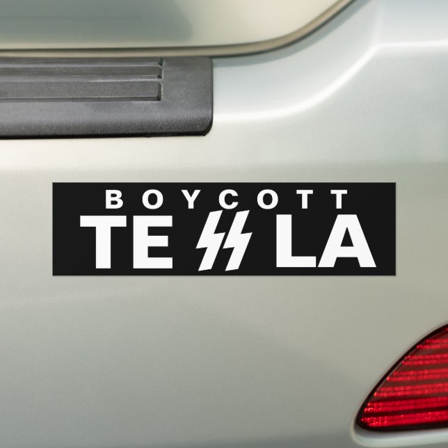 PEGATINA PARA COCHE BOYCOTT TESLA (en coche)