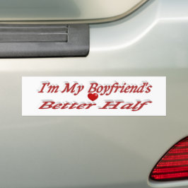 Pegatina Para Coche Boyfriend con texto rojo
