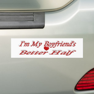Pegatina Para Coche Boyfriend con texto rojo