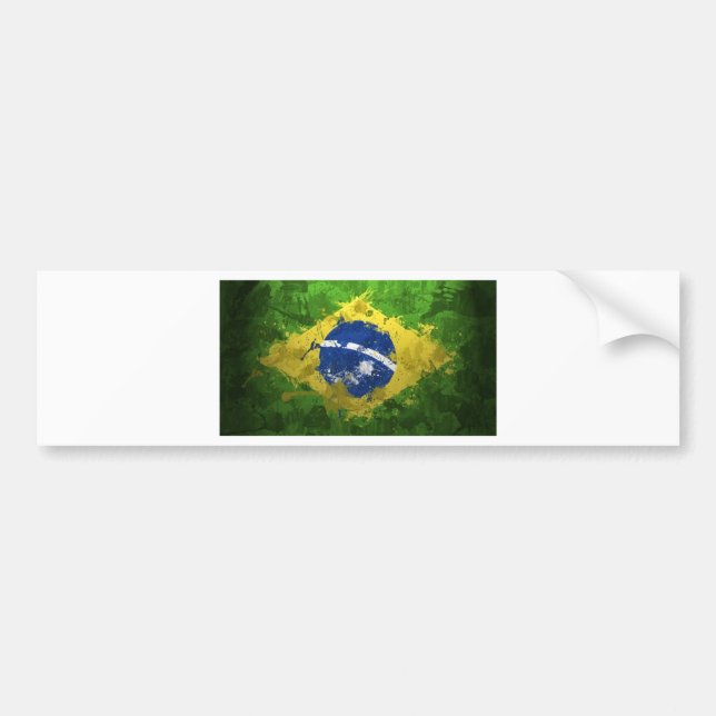 Pegatina Para Coche Brasil-Bandera (Frente)