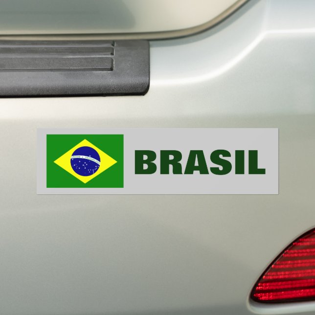 PEGATINA PARA COCHE BRASIL: BANDERA BRASIL (en coche)