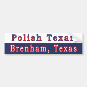 Pegatina Para Coche Brenham Poland Texan Bumper Sticker