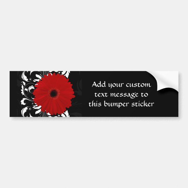 Pegatina Para Coche Brillante Gerbera Daisy en negro (Frente)