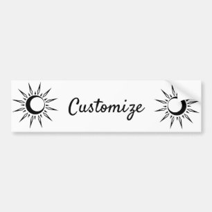 Pegatina Para Coche Brillante Sun Crescent Moon Thunder_Cove