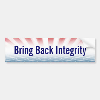 Pegatina Para Coche "Bring Back Integrity" Bumper Sticker