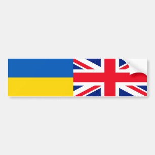 Pegatina Para Coche Británico Me mantengo con Ucrania. Banderas del Re
