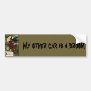 Pegatina Para Coche Bruja de Halloween del vintage que monta una