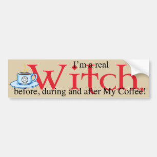 Pegatina Para Coche bruja del café del bumpersticker
