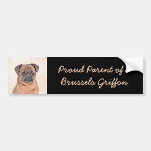 Pegatina Para Coche Bruselas Griffon Smooth Painting Original Dog Art