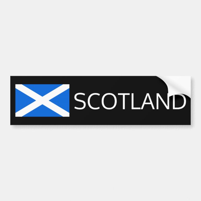Pegatina Para Coche Bscnt de Escocia con bandera escocesa (Frente)